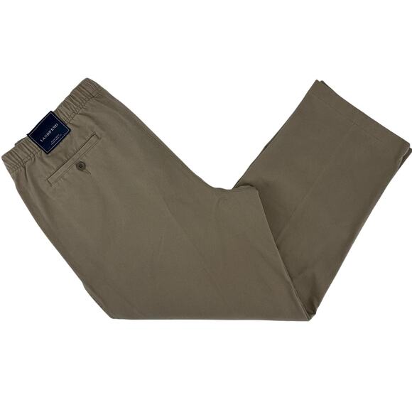 Lands' End Men's Traditional Fit Pants Flat Front Tan Large (36 / 38) Chino NWT - Picture 11 of 14